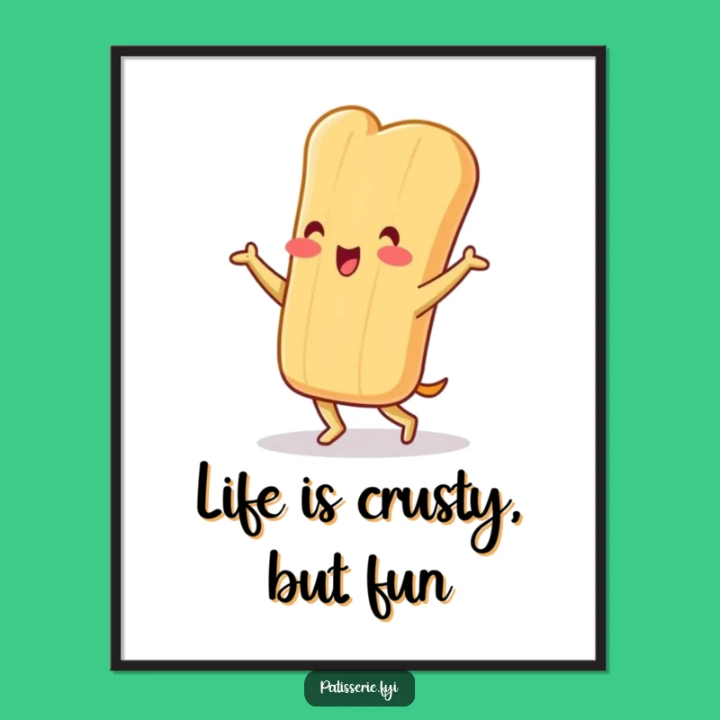 Free Printable Baguette Wall Art: Funny Jigging Bread Downloadable Decor Piece!