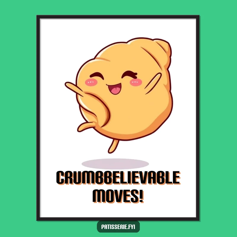 Free Printable Croissant Cartwheel Wall Art: Funny Downloadable Decor for Kitchen Lovers