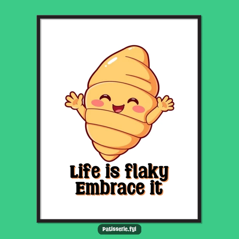 Free Printable Croissant Wall Art: Hilarious Waving Pastry, Funny Downloadable Art for Your Kitchen