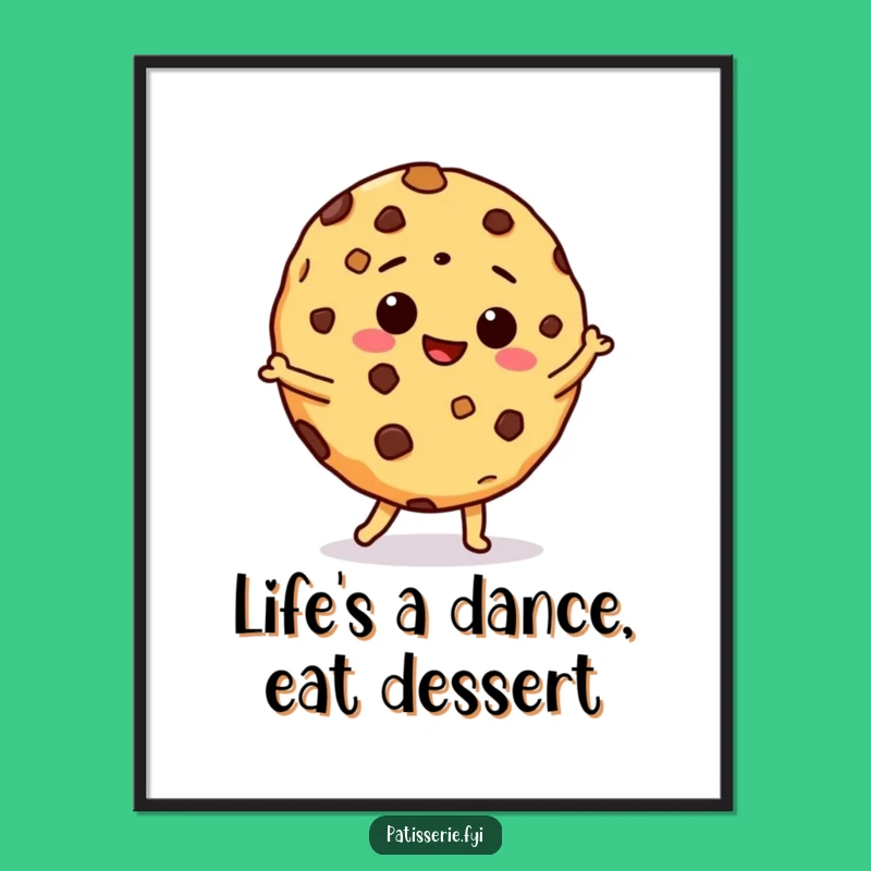 Free Printable Wall Art: Giddy Cookie Funny Dance Downloadable Art Gift