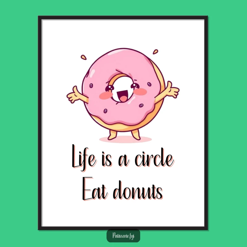 Free Printable Donut Wall Art: Spinning Treat, Funny Downloadable Art for a Whimsical Space