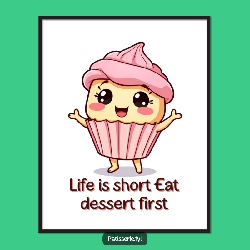 Free Printable Cupcake Wall Art: Giddy Dancer, Funny Downloadable Art for a Cheerful Space