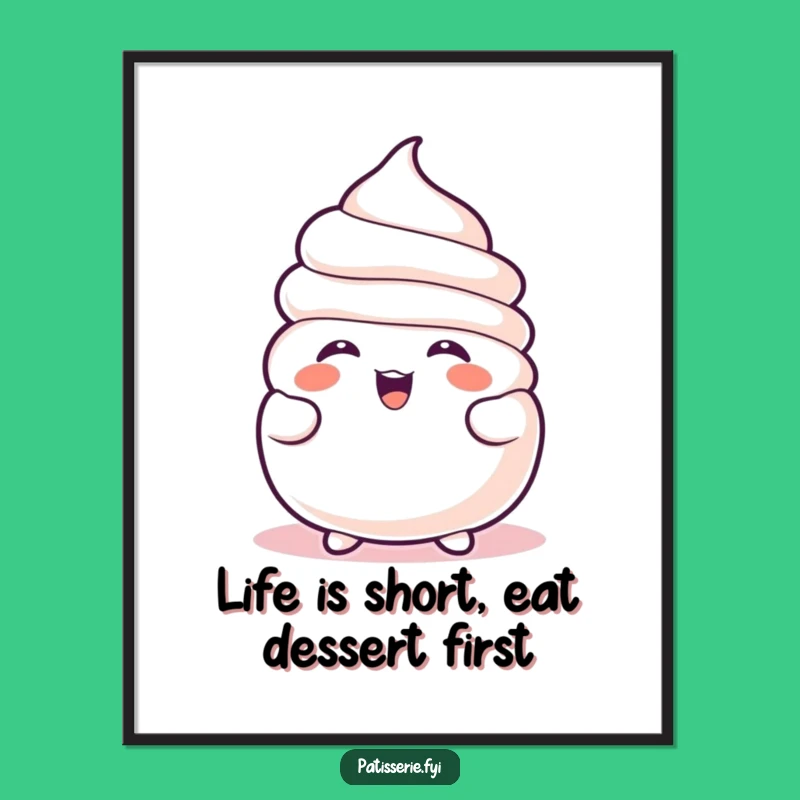 Free Printable Wall Art: Laughing Meringue Character - Humorous Downloadable Decor