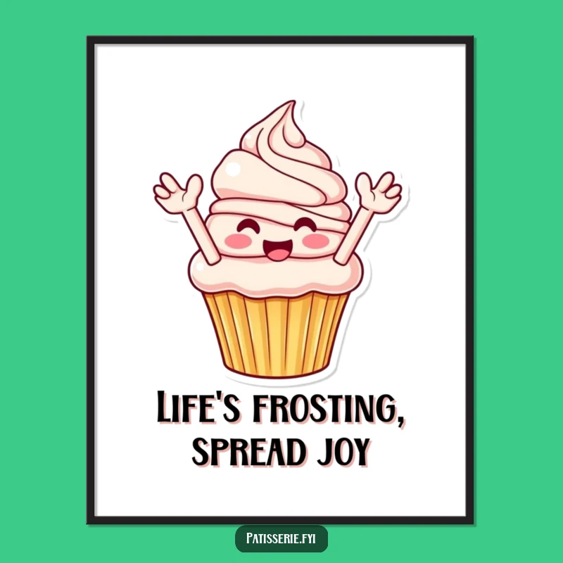 Free Printable Wall Art: Frosting Fun Cupcake, Whimsical Downloadable Decor