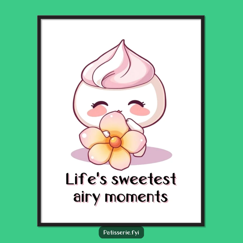 Meringue Kiss Free Printable Wall Art, Delicate Downloadable Decor for Sweet Spaces