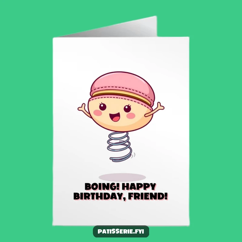 Free Printable Birthday Macaron Spring Card: Funny Downloadable Gift for Sweet Celebrations