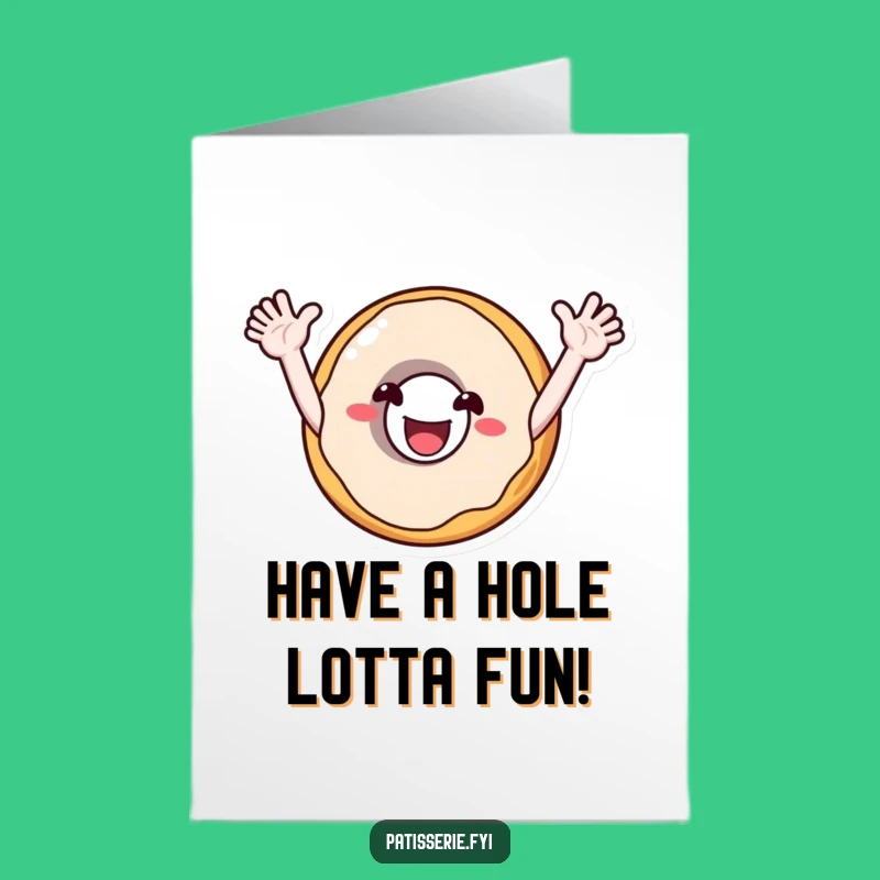 Free Printable Birthday Card: Cheerful Donut Pal Funny Downloadable Gift