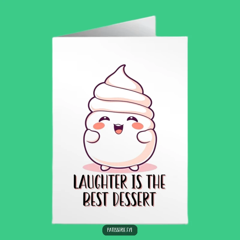 Free Printable Birthday Card: Laughing Meringue Character - Funny Downloadable Gift