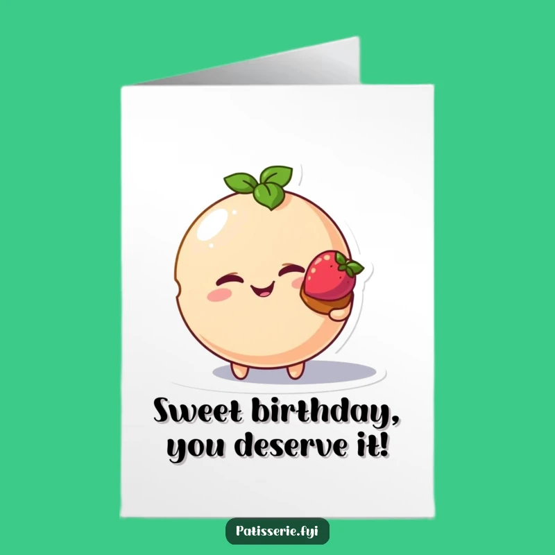 Free Printable Birthday Card: Winking Macaron Offers Sweet Tart Wishes