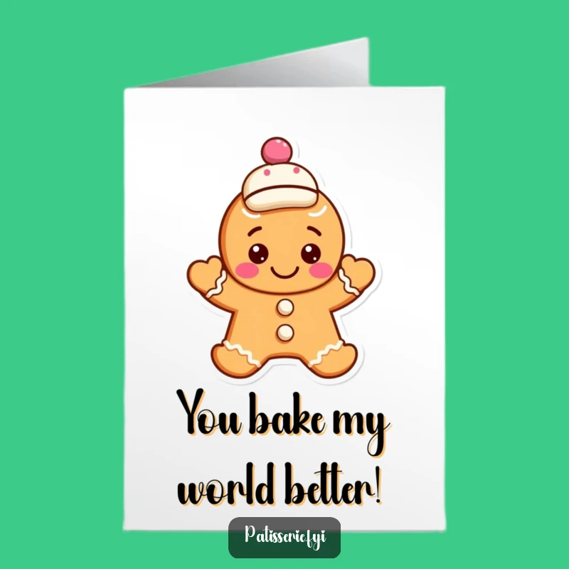 Free Printable Gingerbread Birthday Card: Funny Waving Cookie DIY Downloadable Gift!