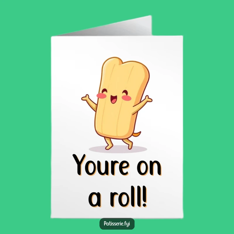 Free Printable Baguette Congrats Card: Funny Jigging Bread Downloadable for Any Win!