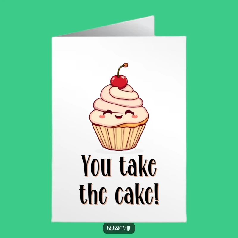 Free Printable Congrats Card: Cupcake's Cherry Wink, Your Downloadable Celebration Gift