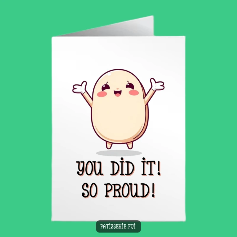 Free Printable Congrats Card: Elated Macaron Character, Fun Downloadable Gift