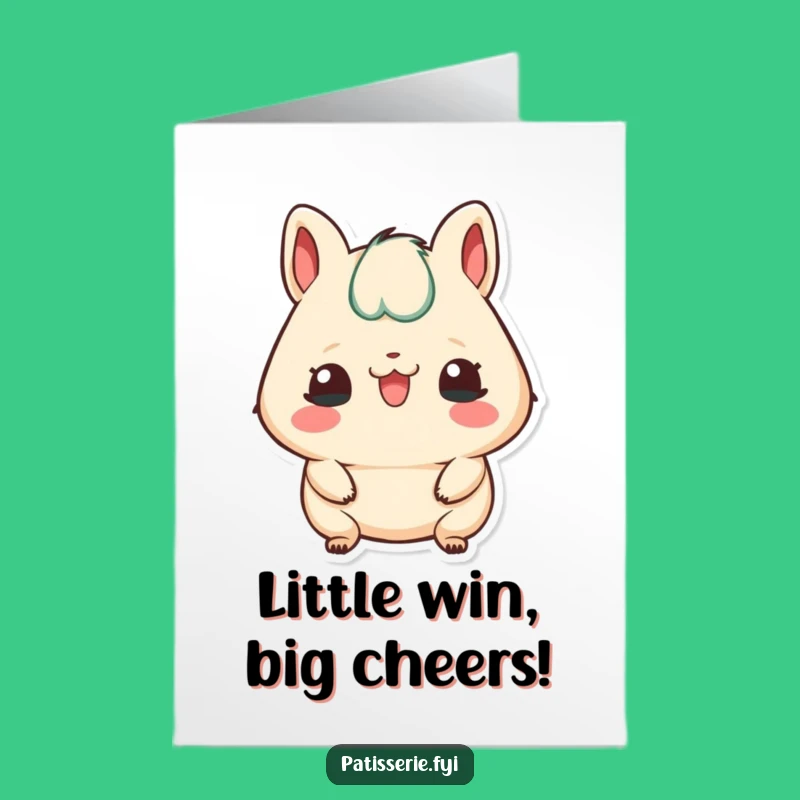 Free Printable Congrats Card: Cheeky Petit Four Celebrates with a Tongue Pop