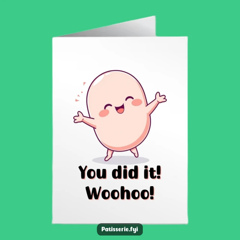 Free Printable Congrats Card: Chubby Macaron Cartwheel Funny Downloadable Gift