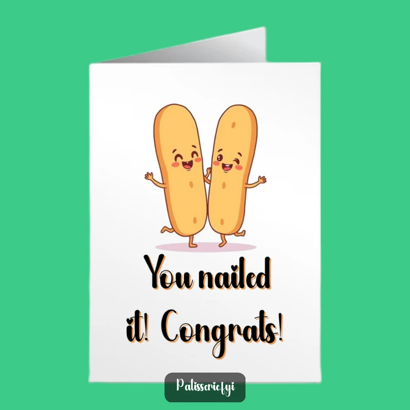 Congrats Free Printable Card: Funny Baguette Dance, Downloadable Cheerful Greeting