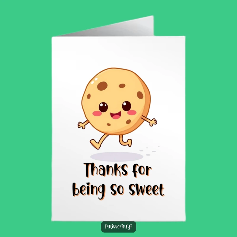 Free Printable Cookie Thank You Card: Skipping Treat Expresses Gratitude, Funny Downloadable Gift