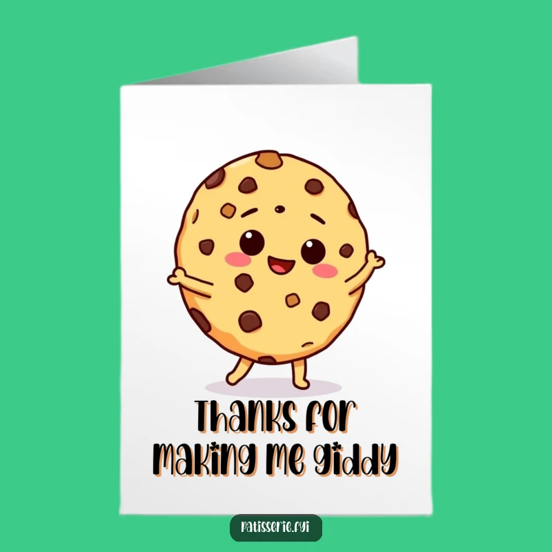 Free Printable Thank You Card: Giddy Cookie Dance Downloadable Gift