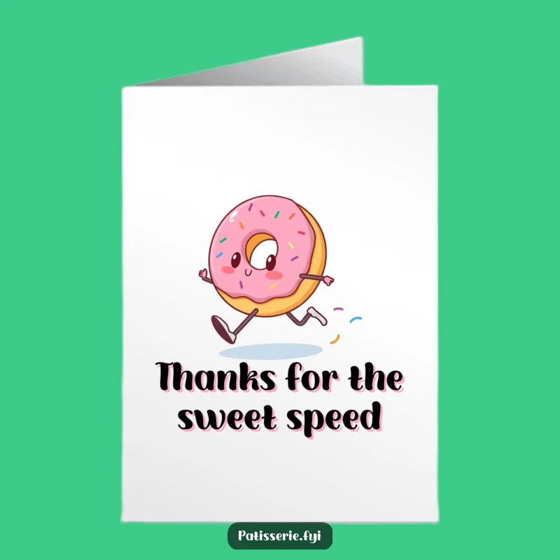 Free Printable Thank You Card: Speedy Donut, Express Gratitude with Fun
