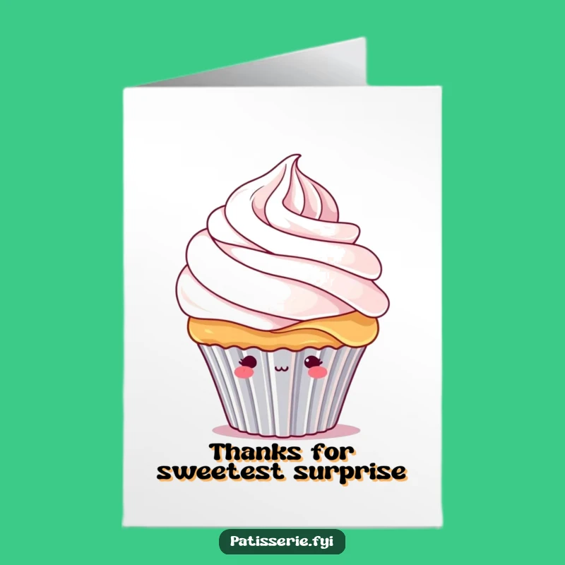 Free Printable Thank You Card: Sweetly Shy Cupcake Gratitude, Funny Gift