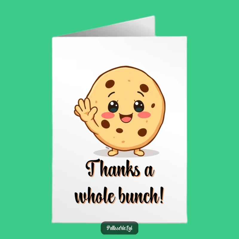 Free Printable Thank You Card: Waving Cookie Sends Warm Thanks with a Smile