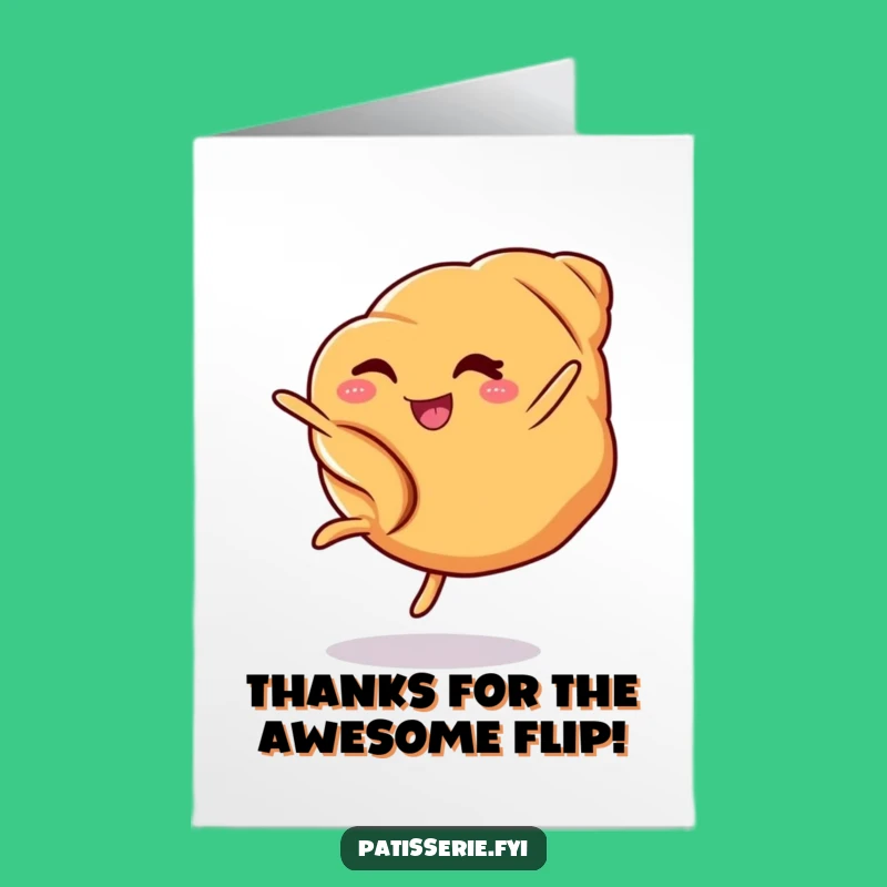Free Printable Thank You Croissant Cartwheel Card: Funny Downloadable Appreciation Gift