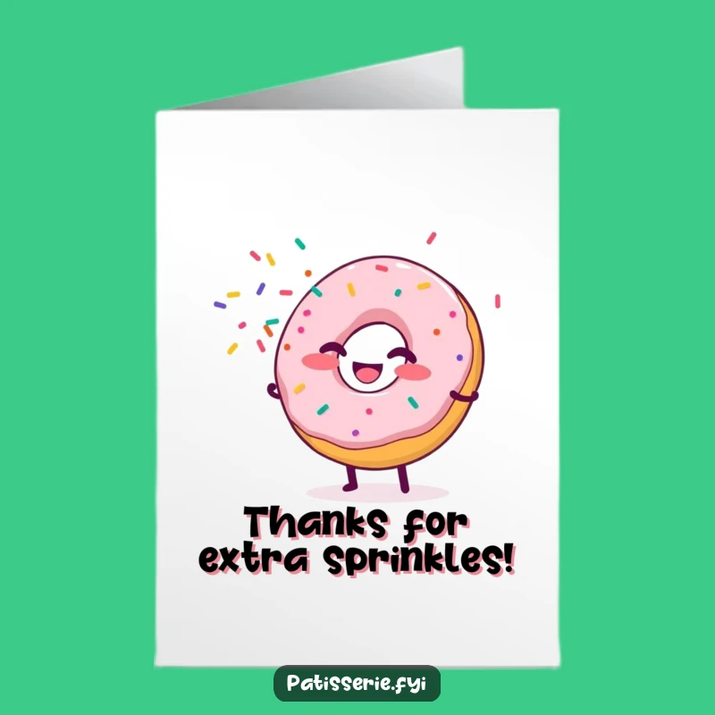 Free Printable Donut Thank You Card: Funny Downloadable Gift Showered with Thanks