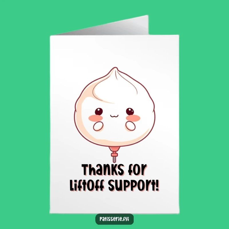 Free Printable Meringue Thank You Card: Funny Balloon Character Grateful Downloadable Gift