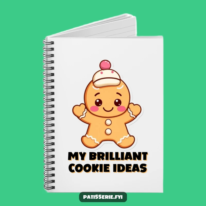 Funny Gingerbread Cookie Notebook: Waving Character, Jaunty Cap - Creative Gift