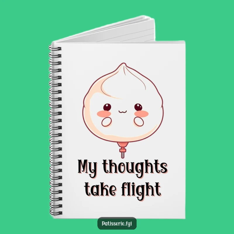 Funny Meringue Journal - Whimsical Cartoon Character Notebook Gift