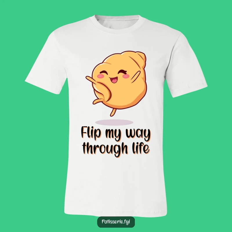Funny Croissant Cartwheel T-Shirt - Hilarious Baked Good Apparel Gift