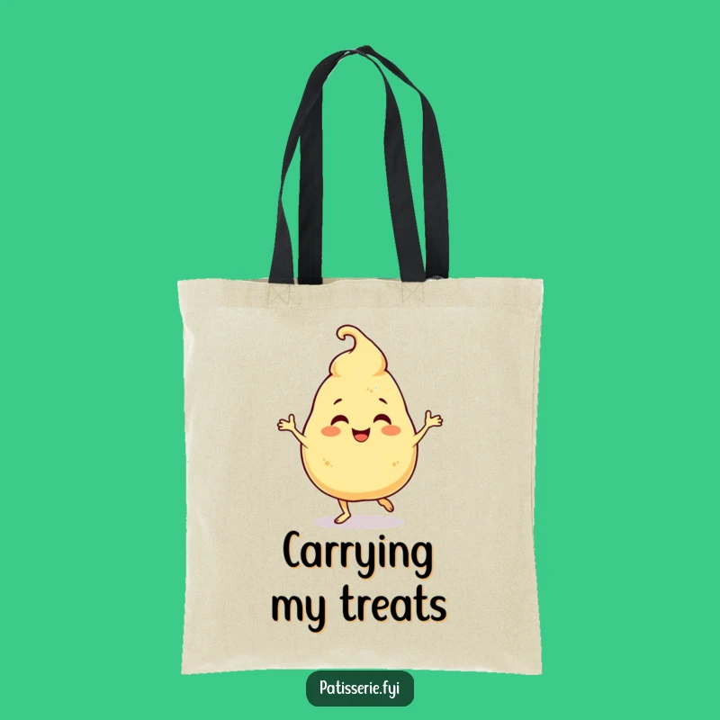 Funny Giggling Profiterole Tote Bag: Carry Hilarious Jigging Dessert Fun!