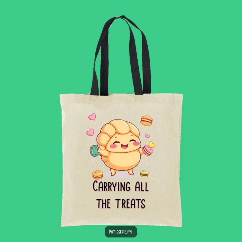 Funny Croissant Macaron Tote Bag: Carry Your Sweet Joy