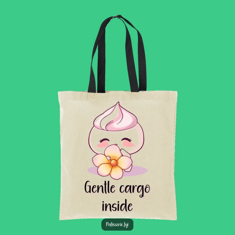 Funny Meringue Kiss Tote Bag - Carry Sweetness & Flower Charm Gift